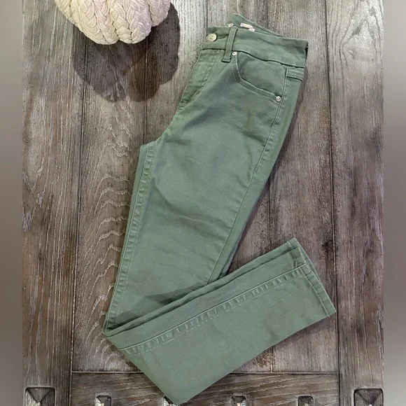 Seven7 Tummyless Olive Green Skinny Jeans - Picture 1 of 11